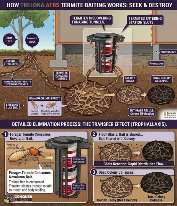 A diagram how Trelona Bait station works