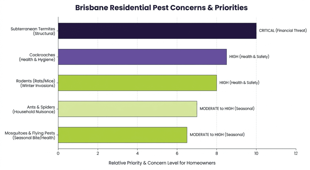 Chart showing Brisbane homeowners concerns about pests in their homes